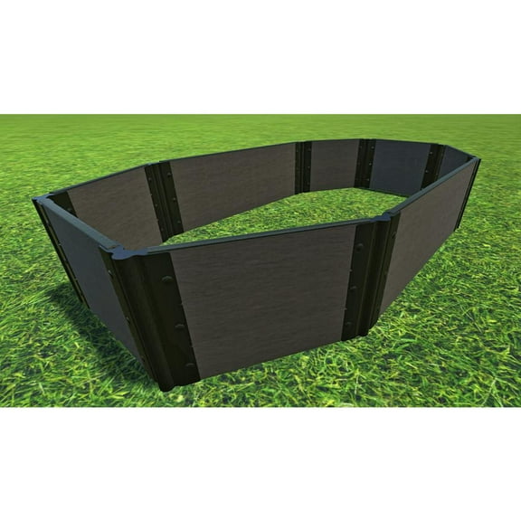 WEATHERED WOOD 'ROMAN BATHTUB' 4' X 7' X 16.5" RAISED GARDEN BED (OCTAGON) - 1" PROFILE