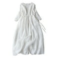 thumbnail image 1 of Robe Amincissante à Taille Haute pour Femmes Manches 5/4 Col Rond - Robe Élégante Décontractée en Polyester pour Quotidien/fête avec Tissu Extensible, 1 of 2