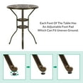 thumbnail image 4 of VIVIJASON 30.8" Round Cast Aluminum Patio Bar Table with Umbrella Hole, Antique Bronze, 4 of 7