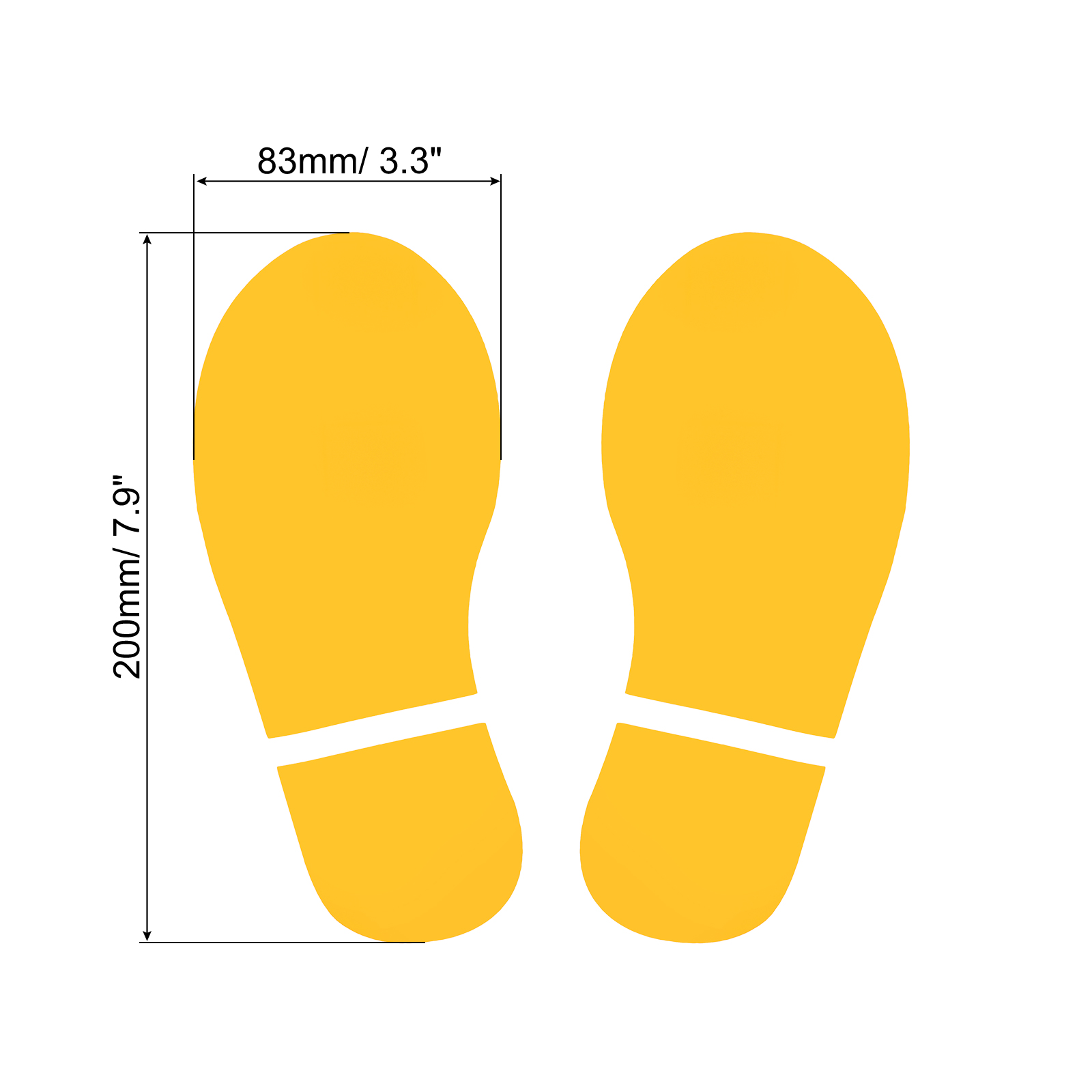 Unique Bargains Footprint Sticker Shoes Decal Sign for Class Decor Yellow 8x3.3"