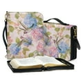 thumbnail image 3 of FOR U DESIGNS Hummingbird Hydrangea Bible Cover Case Aesthetic Leather Bible Study Bags and Totes for Women Size M with Handle Sturdy Bible Protective Carrier Bible Accessories, 3 of 7