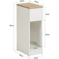 thumbnail image 3 of Small Bedside Table Nightstand with 1 Drawer, Narrow Side Table, End Table with Storage for Bedroom, Living Room, Small Spaces, White & Natural FBT111-WN, 3 of 9