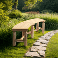 thumbnail image 5 of Ktaxon Outdoor Wooden Curved Bench, Fire Pit Curved Backless Bench,  All-Weather Design for Patio Garden Deck and Backyard - Natural, 5 of 5