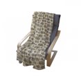 thumbnail image 3 of Bohemian Soft Flannel Fleece Throw Blanket, Hand Drawn Feathers with Swirls and Ornate Details, Cozy Plush for Indoor and Outdoor Use, 50" x 60", Dark Blue Grey Champagne, by Ambesonne, 3 of 5