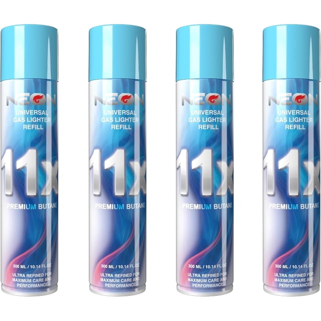 LZHF Butane Fuel, 11X Butane Refill 300ml Refined Butane Gas for Lighters, Torch, 4 Cans