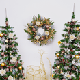 thumbnail image 6 of Farship Christmas Wreaths for Front Door 20'' Gold Door Wreath with Light and Ball Ornaments, Christmas Wall Windows Hanging Home Decoration, 6 of 6