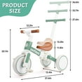 thumbnail image 4 of Wdmiya 5 in 1 Toddler Tricycles for 1-3 Years Old Kids, Toddler Bike Kids Trike with Removable Pedals and Steering Push Handle, for Balance Training, Birthday Gift & Toys for Boy & Girl, Green, 4 of 6