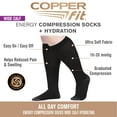 thumbnail image 2 of Copper Fit Compression Socks, Wide Calf, Silky-Soft, Hydrating, Unisex, Black, S/M, 2 of 7