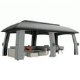 thumbnail image 1 of Outsunny 10' x 20' Patio Gazebo Canopy with Netting Dark Grey, 1 of 10