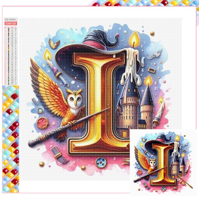 (ZQA4675) (I) Lleno Diamantes Serie Caligrafía Y Pintura Resina Cuadrada 30 * 30 CM Tamaño Del Lienzo 35 * 35 CM