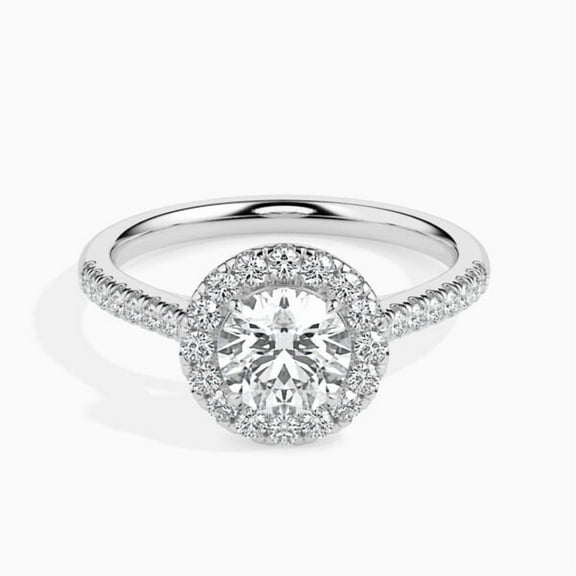 1 Carat Beautiful IGI Certified Lab Grown Diamond Engagement Ring for Women 10K White Gold | Round Cut Side Stone Diamond Rings | Size 7 Diamond-Capitals