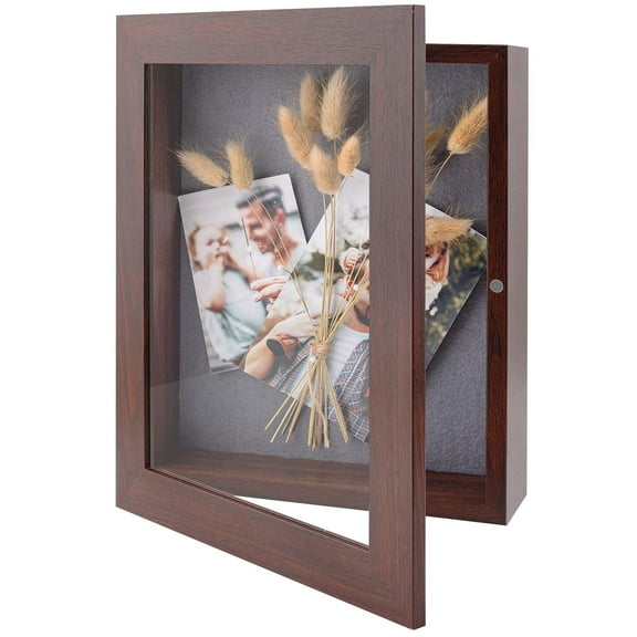 Golden State Art 8x10.5 Shadow Boxes, 2-inch Depth, 6 Pins Included, Brown, 1 Pack
