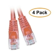 ACL 25 Feet RJ45 Snagless/Molded Boot Orange Cat5e Crossover Ethernet Lan Cable, 4 Pack