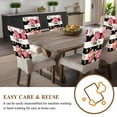 thumbnail image 4 of Pink Peony Chair Covers Set of 6 Flowers Black And White Stripes Chair Back Covers Stretch Removable Washable Chairs Slipcovers Chair Protector for Dining Room Kitchen Party Decor, 4 of 5