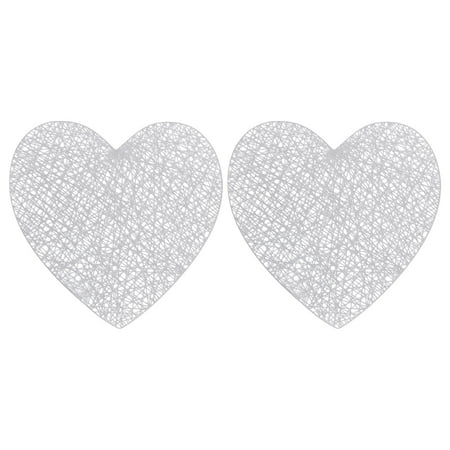 

Baiwo 2Pcs/Set Bowl Pad Hollow Out Wide Application PVC Heart Shaped Table Cup Mat Kitchen Accessories