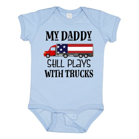 

Inktastic Daddy Plays with Trucks Gift Baby Boy or Baby Girl Bodysuit