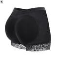 thumbnail image 4 of PULLIMORE Womens Seamless Lace Butt Lifter Padded Panties Hip Enhancer Shaper with Removable Pads Boyshorts Underwear (L, Black), 4 of 10