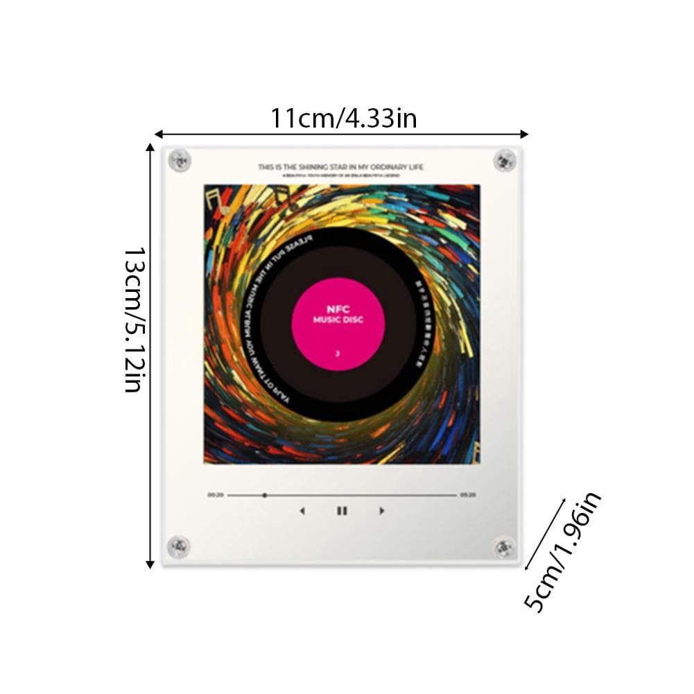 Programmable NFC Music Box Fridge Magnet, Rotating Vinyl Record