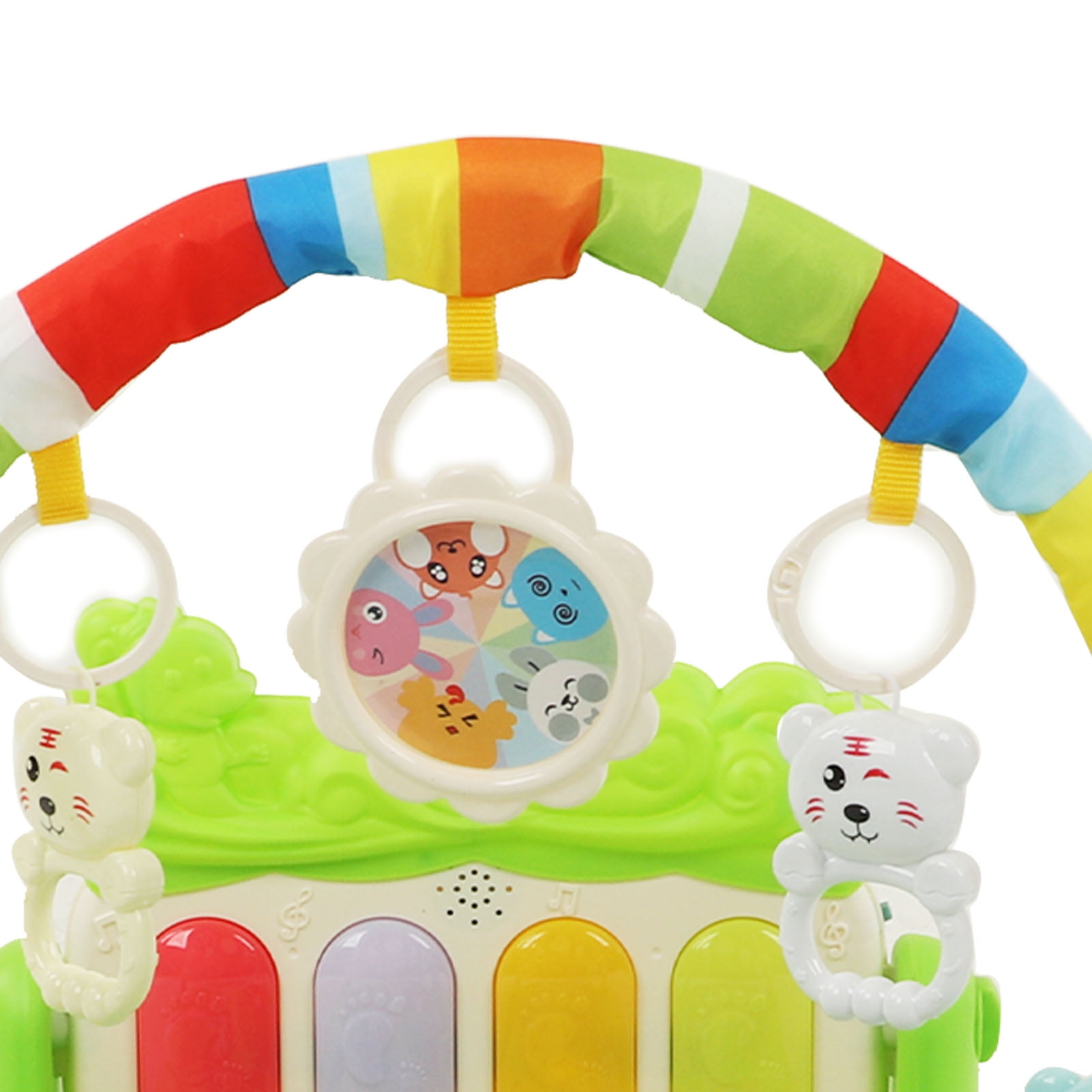 LAZIOEGR Baby Gym Activity Mat Kick & Play Piano with Musical Toys, Educational Sound and Light Playmat for Infants and Newborns, Green