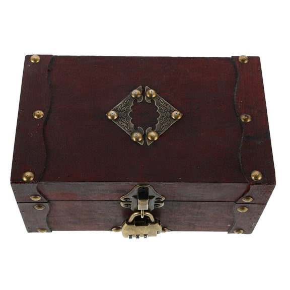 HONITANO 1Set Small Box Wooden Jewelry Box with Security Lock for Home Decor