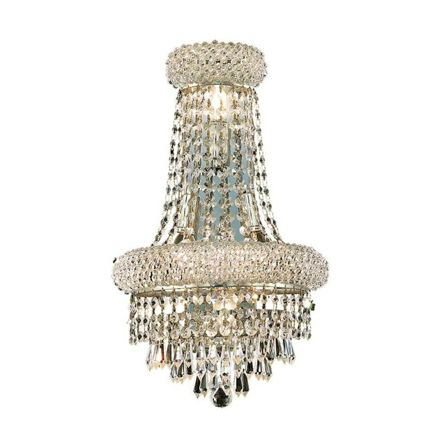 Elegant Lighting Primo 4-Light Wall Sconce Chrome Finish Clear Royal Cut Crystal
