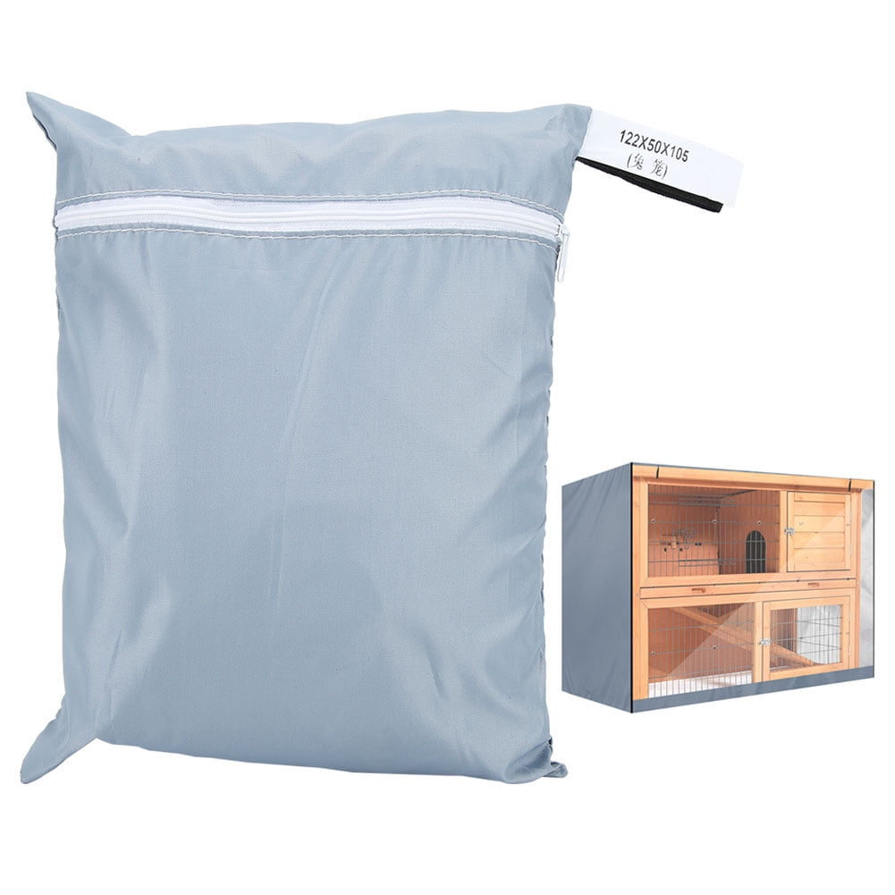 M Buder Oxford Cloth Double Layer Rabbit Hutch Dust Proof Cover Accessory for Poultry Cage Waterproof Weatherproof Protection Outdoor Gray 48 x 19.7 x 41.3 inches / 122 x 50 x 105 cm Large Size