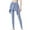 Blue, variant on Augper Women's Large Size Sports Pants Fake Two-piece High Waist Skirt Yoga Pants Pocket Quick Dry Tight Buttock Lifting Running Pants