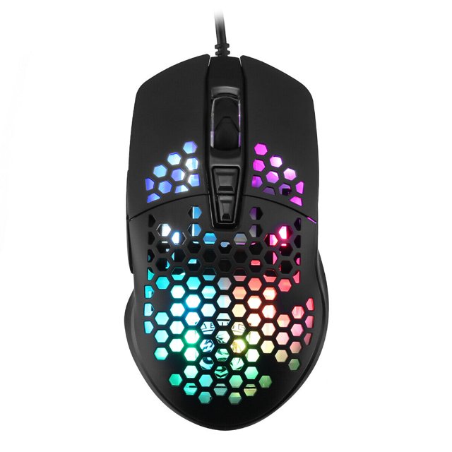 SANOXY Souris de Jeu Filaire 6400DPI Souris Rétroéclairée à Flux RVB pour PC Ordinateur Portable Ordinateur, Black2