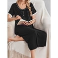 thumbnail image 6 of KISSGAL Nightgowns for Women Button Front Henley Neck House Dress Short Sleeve Soft Pajamas Dress Sleepwear, 6 of 8