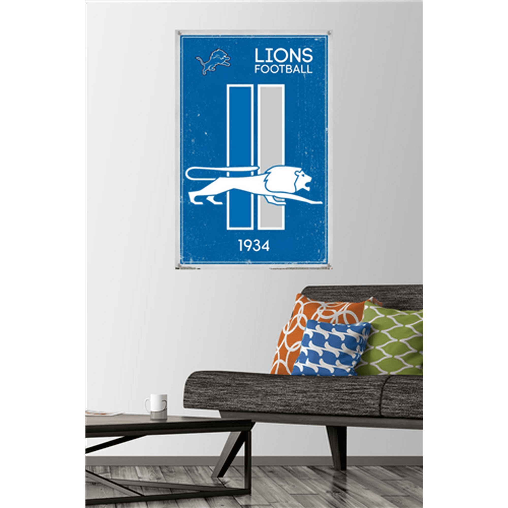 : NFL Detroit Lions - Retro Logo 14 Wall Poster with Push Pins :  Toys & Games