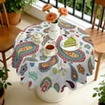 thumbnail image 4 of Paisley Pattern Round Tablecloth 60 Inch Vintage Floral Accent Table Cover Durable Material for Kitchen Dining Room, 4 of 5
