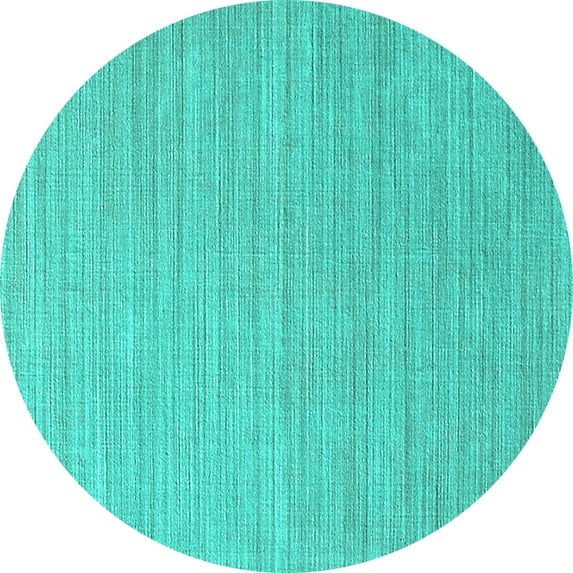Ahgly Company Indoor Round Oriental Turquoise Blue Industrial Area Rugs, 8' Round