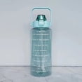 thumbnail image 2 of Extra Large Capacity Motivational Time Marker Water Bottle With Straw & Handle, Leakproof BPA-Free Sports Water Bottle For Gym,Green,2L, 2 of 5
