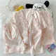 thumbnail image 2 of Conjunto de ropa de dormir de tres piezas de algodón de nube de verano para mujer, ropa bonita de manga corta para el hogar, camisón suave y cómodo y transpirable, 2 of 5