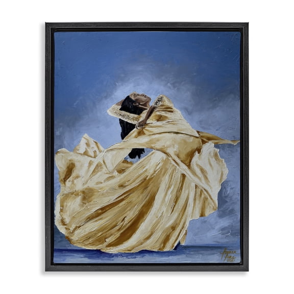 Stupell Industries Expressive Elegant Dancer Black Framed Floater Canvas Wall Art, design by Lauren Luna