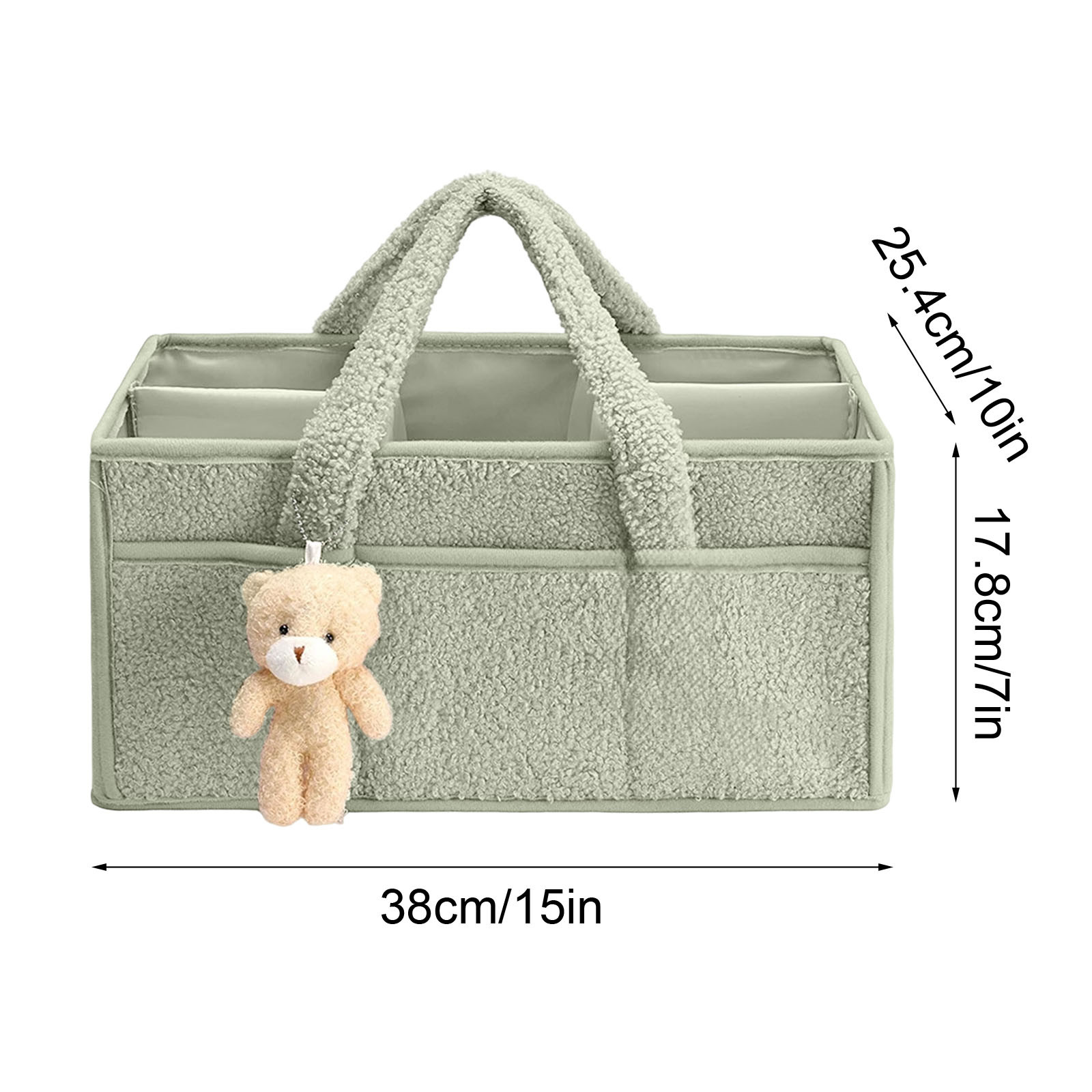 Changing Bag Organiser, Portable Baby Nappy Caddy Organiser, Plush Changing Bag Organiser, Double Velcro Changing Organiser with Interchangeable Compartments, Baby Nappy Changing Basket