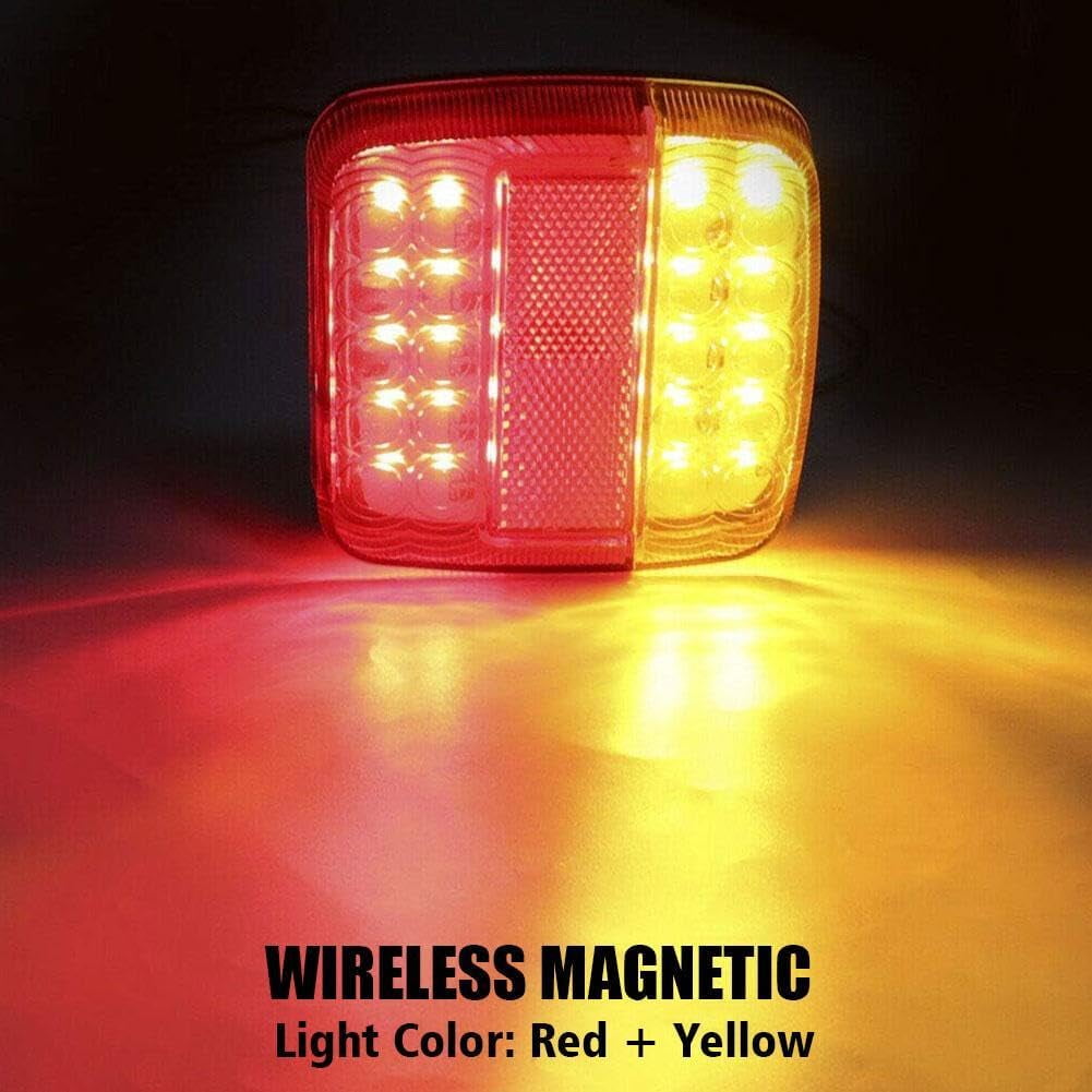 2-Pack Wireless Magnetic LED Trailer Light Set, Portable Wireless Trailer Lights for Pickup Trucks, SUVs, Boats, RVs and More