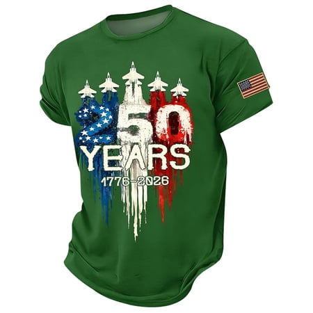 250th Anniversary Usa Boys Girls 250th Anniversary Usa Patriotic Short Sleeve T Shirts 4th Of July Celebration Trendy T-Shirts Infant To Big Kid