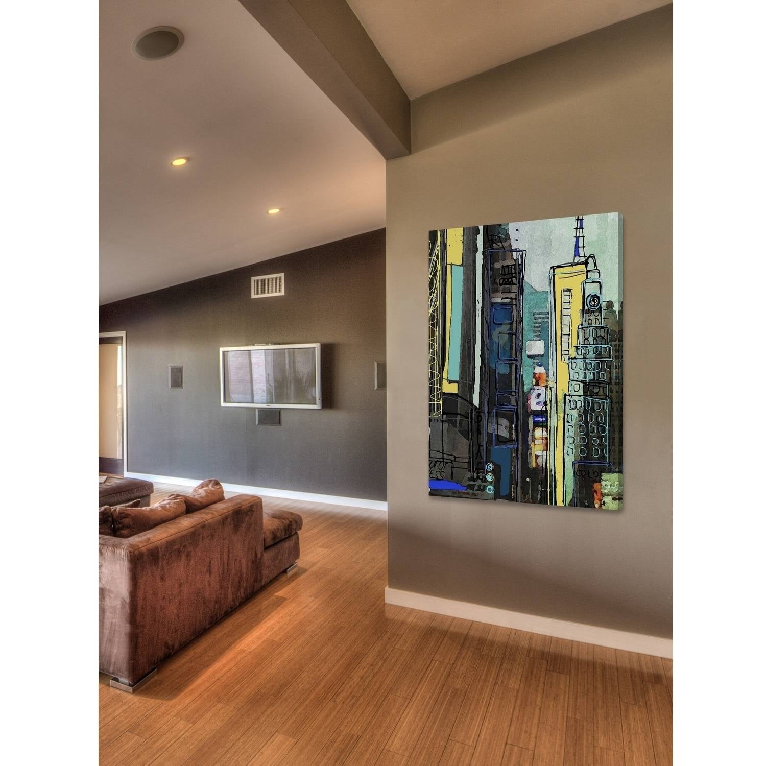 Urban Sketch Monday Painting Print on Wrapped Canvas