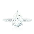 thumbnail image 4 of Rosec Jewels Pear Shape Zircon Teardrop Solitaire Ring for Women - 7X10 mm, 10K White Gold, US 8.50, 4 of 8