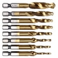 thumbnail image 2 of Spiral Combination Tap,8Pcs Spiral Flute Tap Hex Shank Taps Combination Drill Tap Bit Impressive Results, 2 of 14