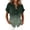 Dark Green, variant on ASDFVBKG Linen Tops for Women Summer V Neck Short Sleeve Gauze Button Down Shirts Casual Loose Fit Shirts for Beach Vacation Light Blue M