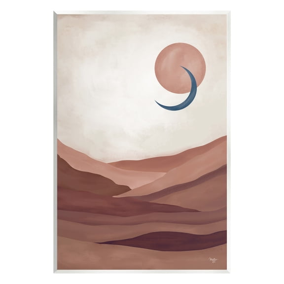 Stupell Industries Abstract Desert Dunes Sun Moon Overlapping Shapes Painting Unframed Art Print Wall Art, Design by Mollie B.