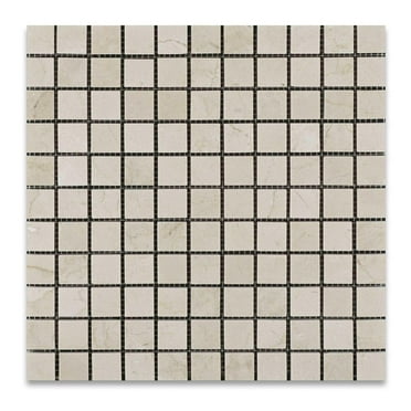 1 X 1 Crema Marfil Marble Honed Mosaic Tile Sample