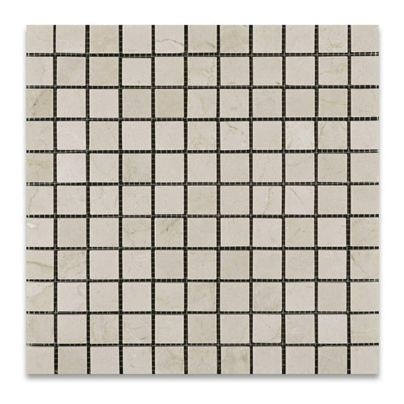 1 X 1 Crema Marfil Marble Honed Mosaic Tile Sample