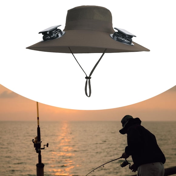 Sombrero con ventilador solar, gorra refrescante, versátil para correr, hacer senderismo, pescar, acampar y hacer trekking. Verde