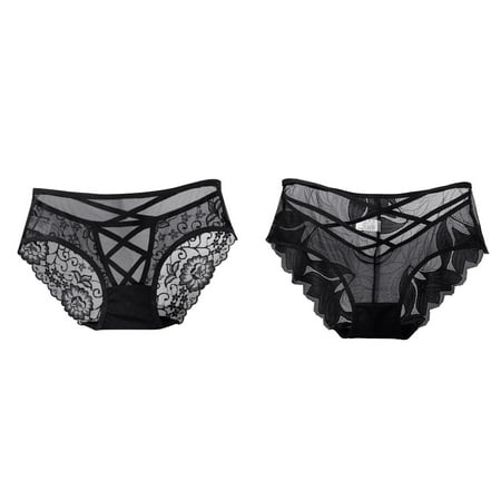 2-Pack Womens Underwear Black Lace Panties High Waisted Plus Size Ladies Brief For Women plus Size Panties for Women 2x Non Latex Waist Trainer for Women Waist Trainer for Women Postpartum