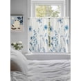 thumbnail image 3 of Blue Spring Floral Bathroom Window Curtain, Summer Flowers Botanical Elegant Light Filtering Coffee Kitchen Curtains, Bedroom Living Room Curtains 2 Panel 84"x45", 3 of 6