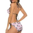 thumbnail image 3 of NICKSUN Women's Cherry Print Bikini Set, 2 Piece Swimsuits String Halter Triangle Bathing Suits, 3 of 6