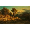 thumbnail image 2 of August Schaeffer von Wienwald 24x16 Gold Ornate Framed and Double Matted Museum Art Print Titled - Autumn Landscape (Before 1868), 2 of 4